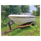 Lund Inboard Boat with Single Axle Trailer