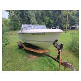 Lund Inboard Boat with Single Axle Trailer