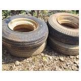 Lot of (2) Straight Axles with (4) Tires