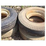 Lot of (2) Straight Axles with (4) Tires