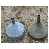 Lot of (2) Metal Funnels