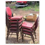 Lot of (8) Padded Metal Conference Chairs