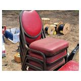 Lot of (8) Padded Metal Conference Chairs