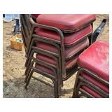 Lot of (8) Padded Metal Conference Chairs