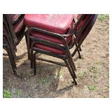 Lot of (8) Padded Metal Conference Chairs