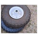 Lot of (2) 4-1/2" 4.10/3.50-4 Utility Wheel on Rim