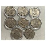 Lot Of (8) Eisenhower Dollar Coins
