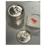 Roll Of (20) Uncirculated 1964 Kennedy Silver Half Dollars