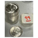Roll Of (20) Uncirculated 1964 Kennedy Silver Half Dollars