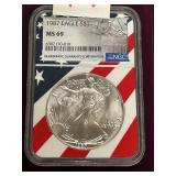 1987 Silver Eagle Dollar Coin -- MS69