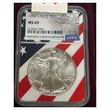 1988 Silver Eagle Dollar Coin -- MS69