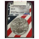 1989 Silver Eagle Dollar Coin -- MS69