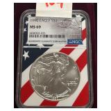 1990 Silver Eagle Dollar Coin -- MS69