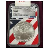 1991 Silver Eagle Dollar Coin -- MS69