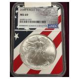 2000 Silver Eagle Dollar Coin -- MS69