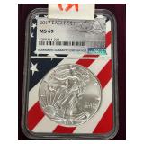 2017 Silver Eagle Dollar Coin -- MS69