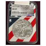 2019 Silver Eagle Dollar Coin -- MS69