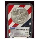 2021 Heraldic-T Silver Eagle Coin -- MS69