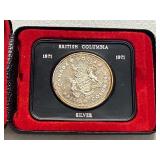 1971 British Columbia Silver Dollar With Display