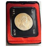 1973 Canadian Silver Dollar With Display