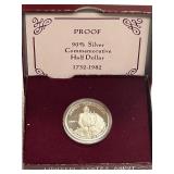 1982 UNC Washington Half Dollar Coin -- 90% Silver