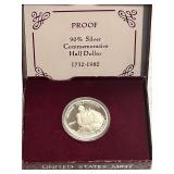 1982 UNC Washington Half Dollar Coin -- 90% Silver