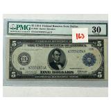 1914 $5 Federal Reserve Note --- PMG 30 Very Fine