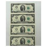 Lot Of (4) $2 Notes