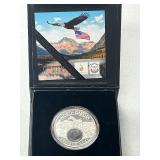 Native American Mint 2023 North Dakota 10-Dollar Proof --  1oz .999 Fine Silver Bullion With Encased Buffalo Horn Specimen