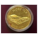 U.S. Conference Of Meyers Gold-Over-Silver Commemorative Coin -- Norfolk