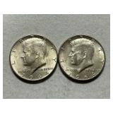 (2) 1964 Kennedy Silver Half Dollars