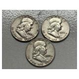 (2) 1953-D Franklin Silver Half Dollars