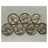 Lot Of (7) Washington Silver Quarters