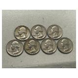 Lot Of (7) Washington Silver Quarters