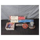 Red and Blue Recoil Hoses, 3M Grinder, Dynabrade Sander and SSI Technologies Media Gauge