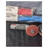 Red and Blue Recoil Hoses, 3M Grinder, Dynabrade Sander and SSI Technologies Media Gauge