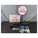 Anti-Theft: 2 Dummy Security Cameras and Several Warning Signs