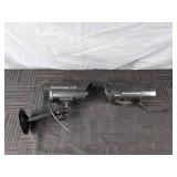 Anti-Theft: 2 Dummy Security Cameras and Several Warning Signs
