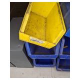 Assortment of Plastic Stackable Storage Bins and Huot Drill Bit Dispenser and Storage Organizers