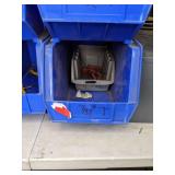 Assortment of Plastic Stackable Storage Bins and Huot Drill Bit Dispenser and Storage Organizers