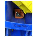 Assortment of Plastic Stackable Storage Bins and Huot Drill Bit Dispenser and Storage Organizers