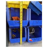 Assortment of Plastic Stackable Storage Bins and Huot Drill Bit Dispenser and Storage Organizers