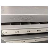 Assortment of Plastic Stackable Storage Bins and Huot Drill Bit Dispenser and Storage Organizers