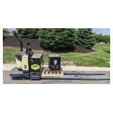 Crown PE 4500-80 8,000 lb. Rider Electric Pallet Jack with Charging Unit