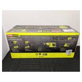 Brand New RYOBI 18V ONE+ Cordless 1/2in. Drill/Driver, Impact Driver, Reciprocating Saw, and Work Light Kit with Batteries and Charger