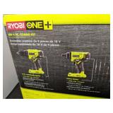 Brand New RYOBI 18V ONE+ Cordless 1/2in. Drill/Driver, Impact Driver, Reciprocating Saw, and Work Light Kit with Batteries and Charger