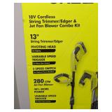 Brand New Ryobi ONE+ 18V Cordless Battery String Trimmer/Edger and Jet Fan Blower Combo Kit with 4.0 Ah Battery and Charger