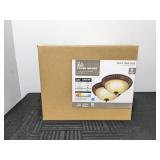 Brand New Commercial Electric (2-Pack) 11 in. 100-Watt Equivalent Oil-Rubbed Bronze Integrated LED Flush Mount with Frosted Glass Shade