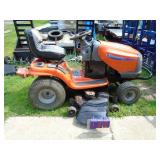 Husquvarna 18/48 Riding mower with Kawasaki engine. Used condition. Runs well. As shown. *THIS ITEM HAS A RESERVE.