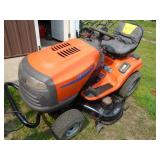Husquvarna 18/48 Riding mower with Kawasaki engine. Used condition. Runs well. As shown. *THIS ITEM HAS A RESERVE.
